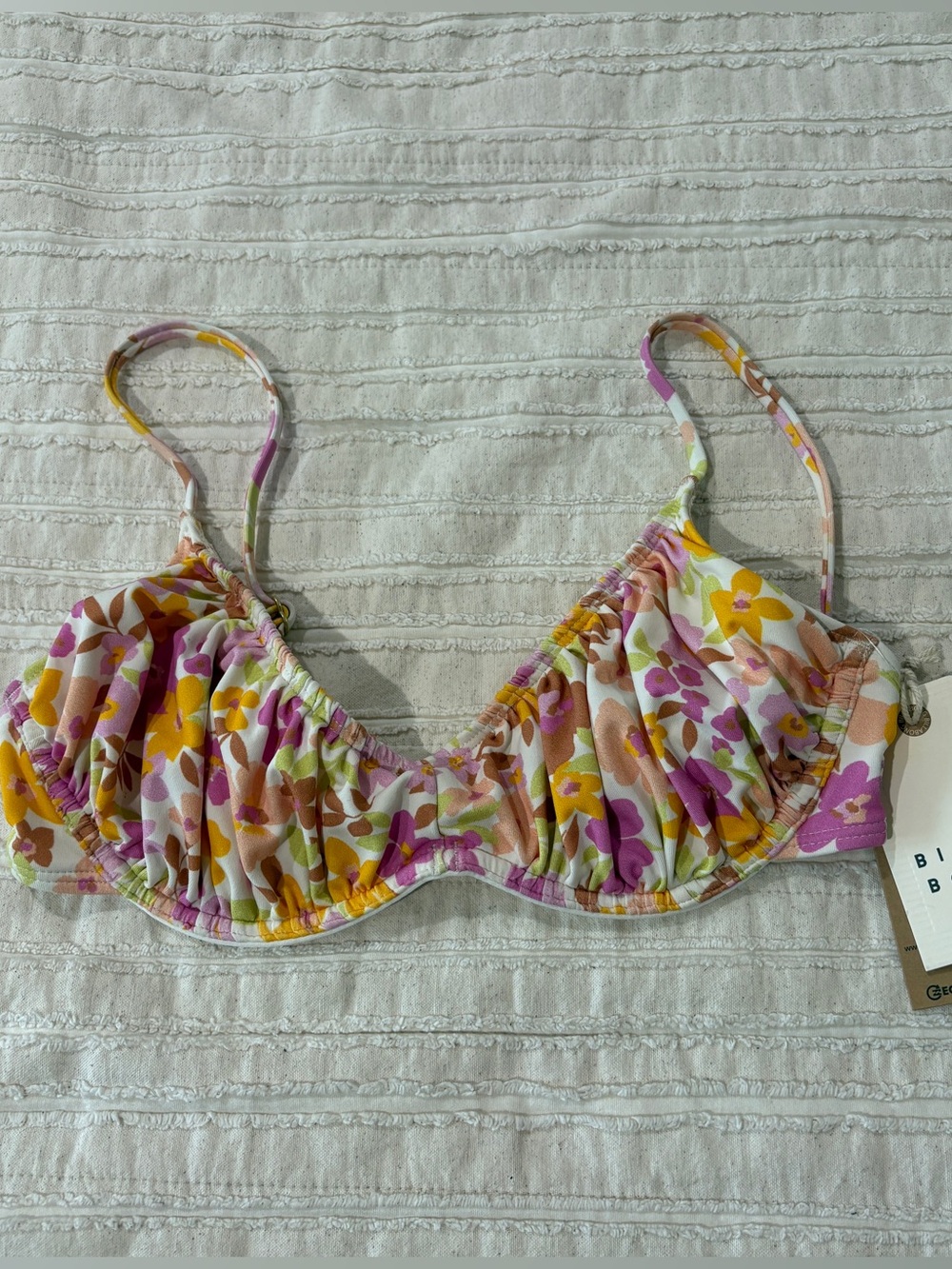NWT Billabong Floral Underwire Bikini Top - Pink & Yellow